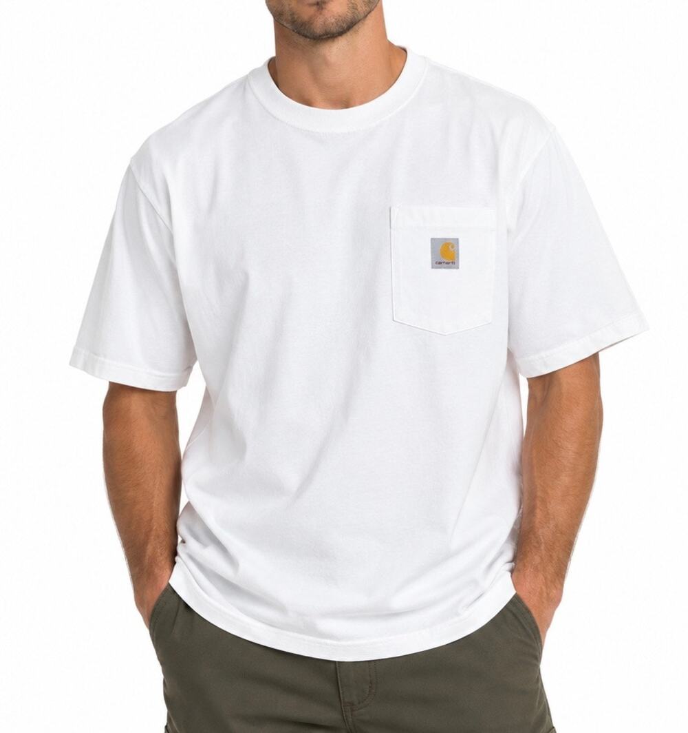 Carhartt K87 White Loose Fit Heavyweight Pocket T Shirt XL Tall